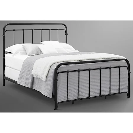 King Metal Bed in Rustic Black Finish